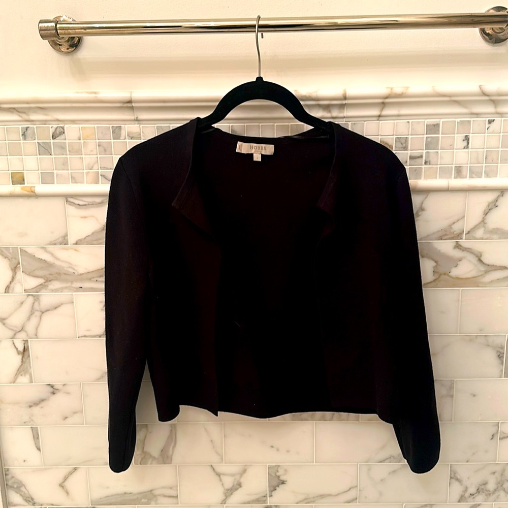 Hobbs from London brand black cardigan sweater, size small